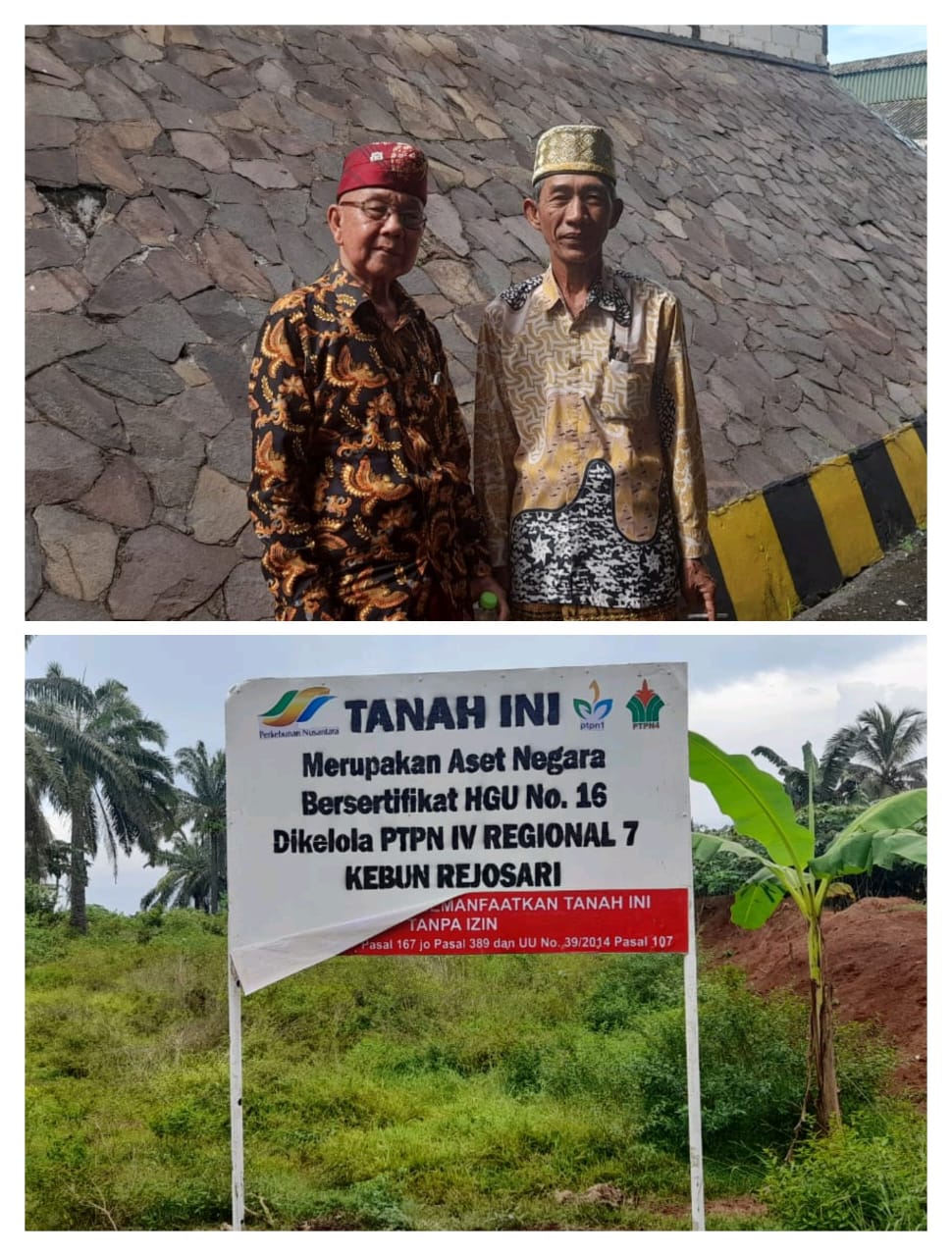 Masyarakat Adat Halangan Ratu Nilai Pemasangan Plang Oleh PTPN I Regional 7 Tidak Tepat Lokasi