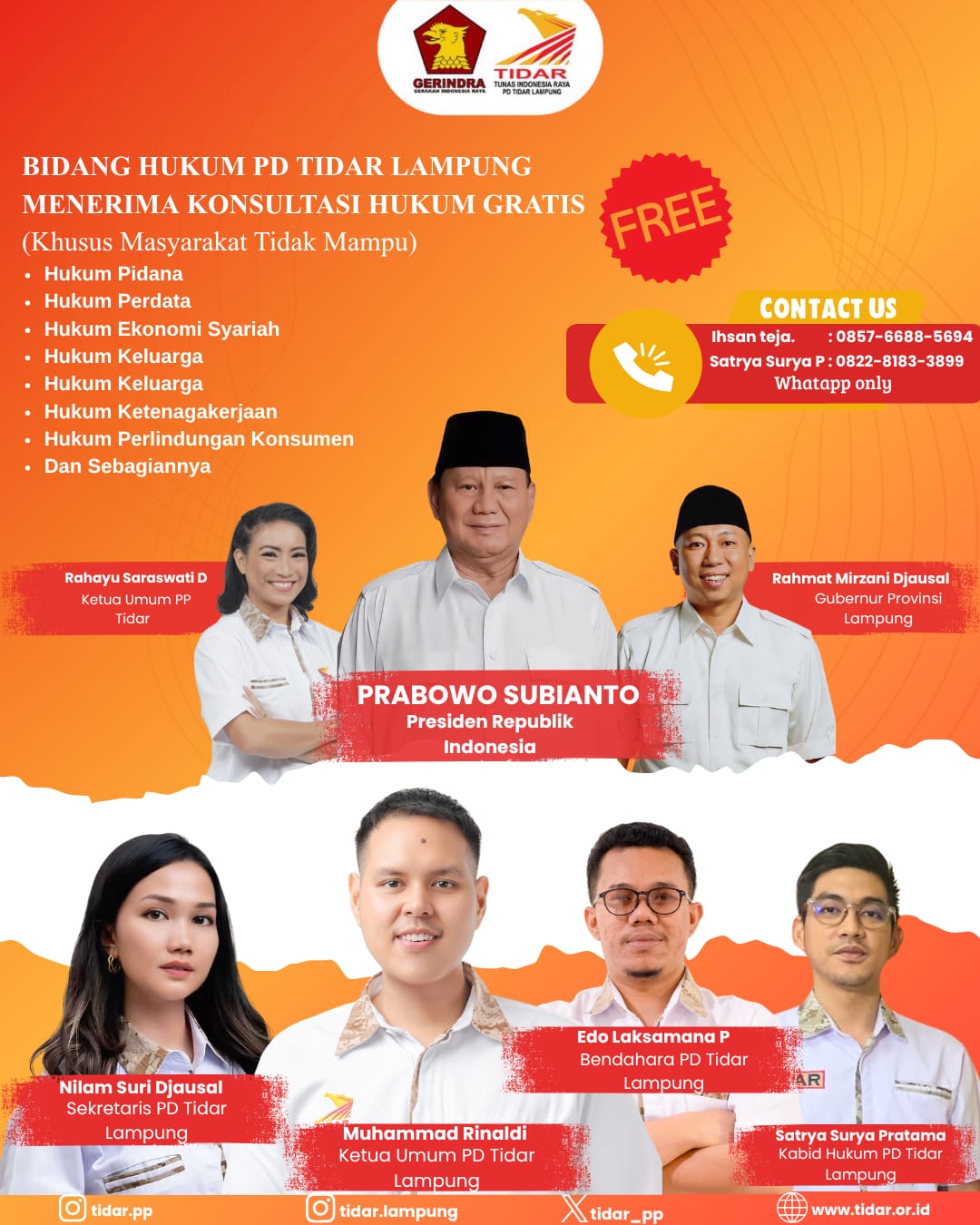 TIDAR Lampung, Memberikan Layanan Konsultasi Hukum Gratis Untuk Masyarakat