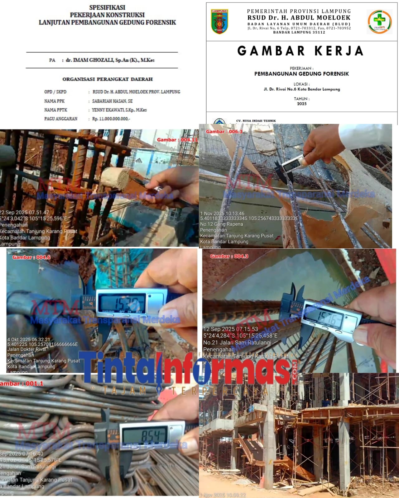 MTM Temukan Dugaan Korupsi Pembangunan Gedung Forensik Abdul Moeloek