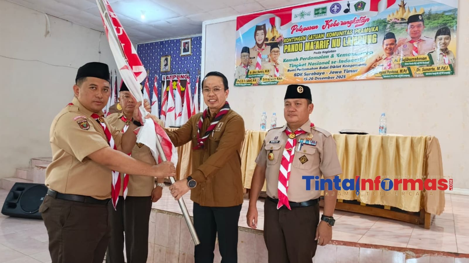 KWARDA Lampung Lepas 58 Pramuka Ikuti Kemah Perdamaian Sako Ma’arif NU di Surabaya