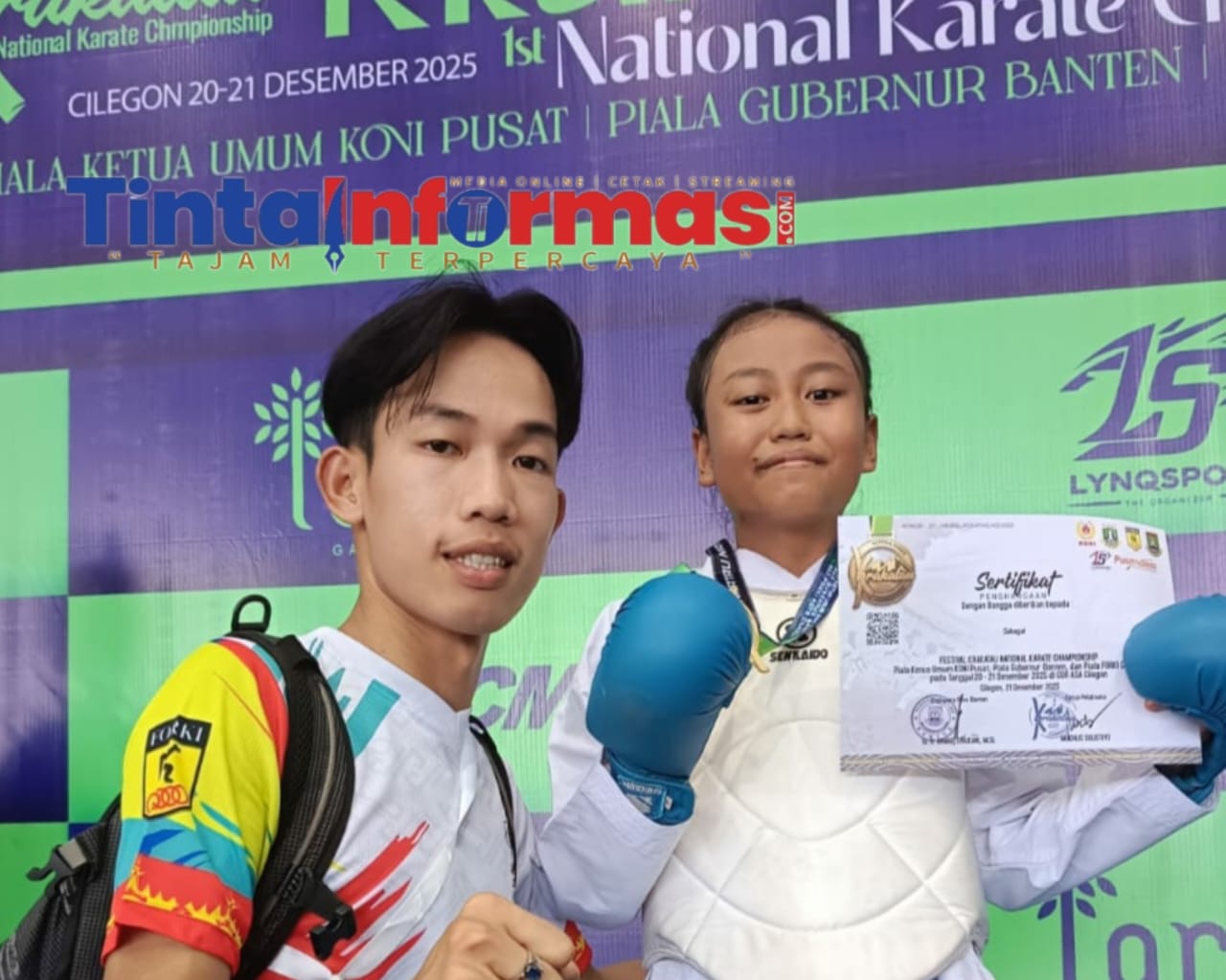 Aurelia Pelajar SMPN 22 Balam Raih Medali Emas di Ajang Krakatau National Karate Championship 2025