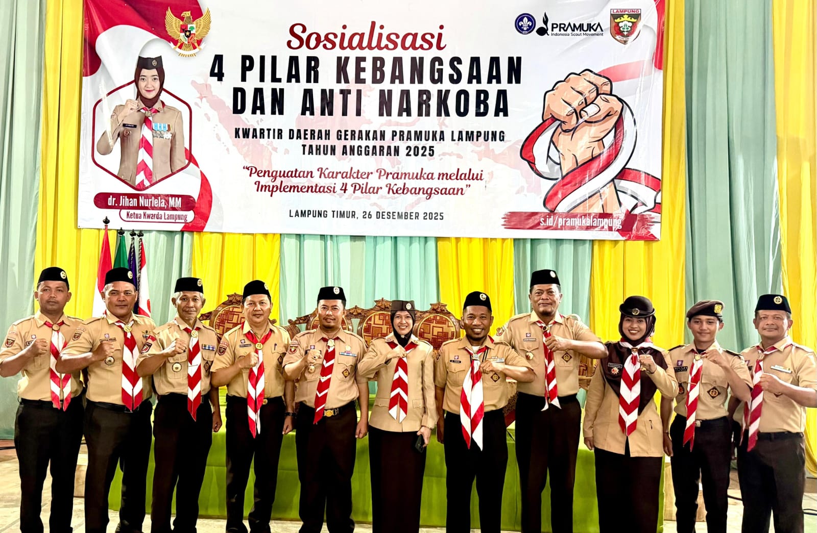 Cegah Narkoba Sejak Dini, Kwarda Lampung Sosialisasikan 4 Pilar Kebangsaan