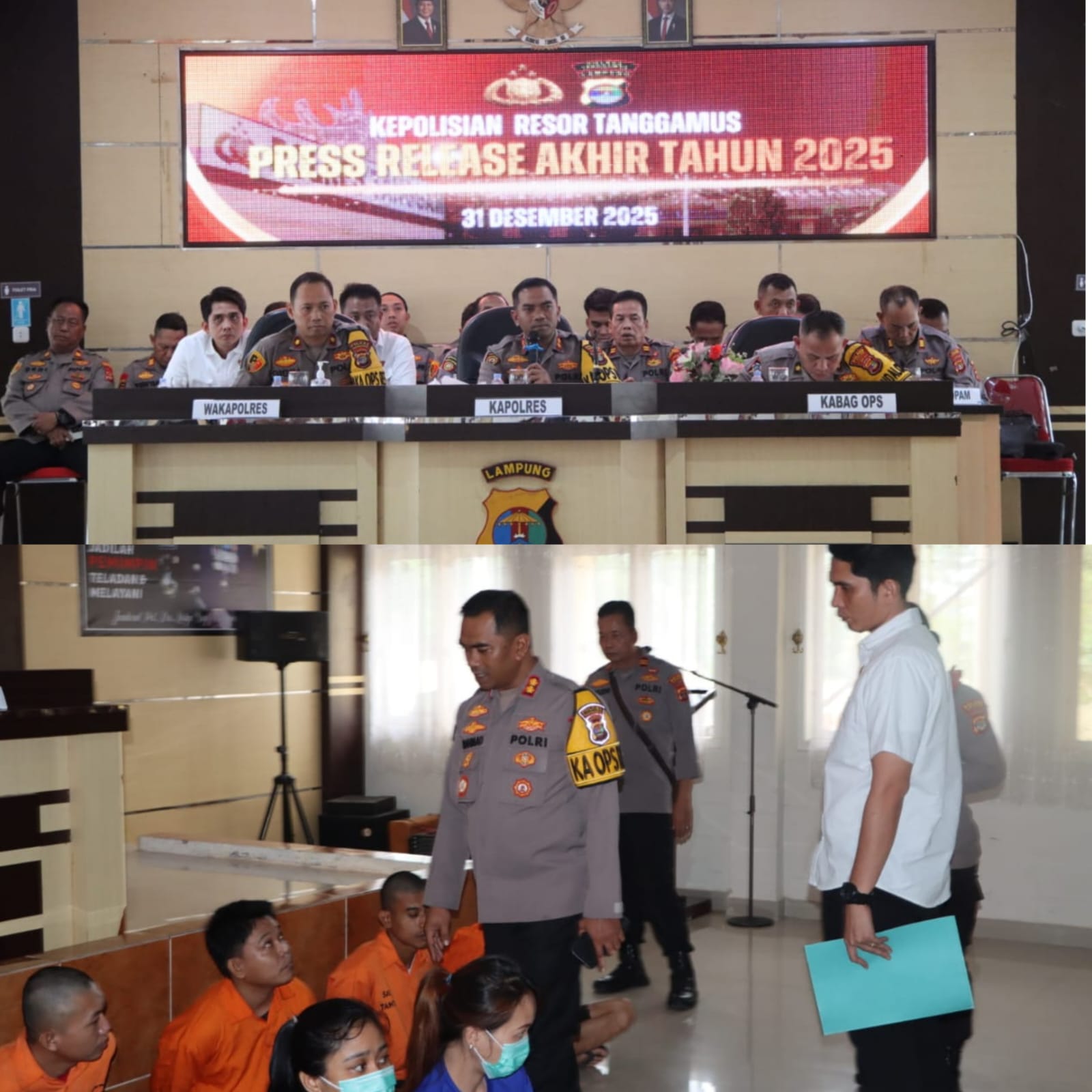 Konferensi Pers Rilis Akhir Tahun 2025, Polres Tanggamus Paparkan Capaian Kinerja dan Strategi Kamtibmas