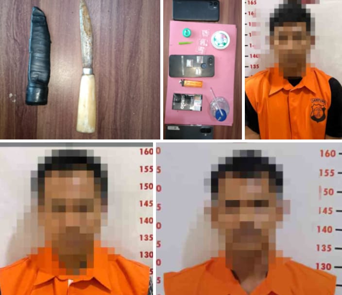 Polisi Patroli Dini Hari, Temukan Warga Bawa Sajam dan Terlibat Narkoba di Candipuro