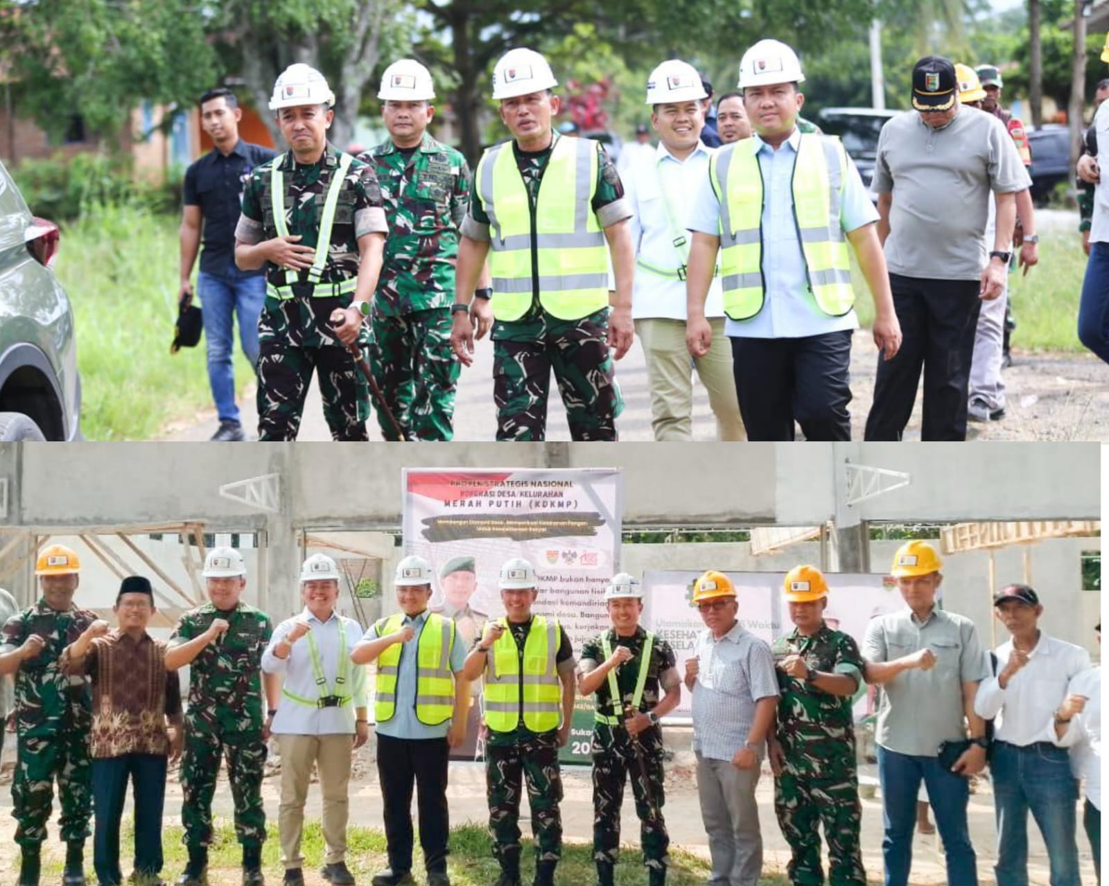 Wabup Pesawaran Bersama Danrem 043/Gatam Tinjau Progres Pembangunan KDMP Desa Sukaraja