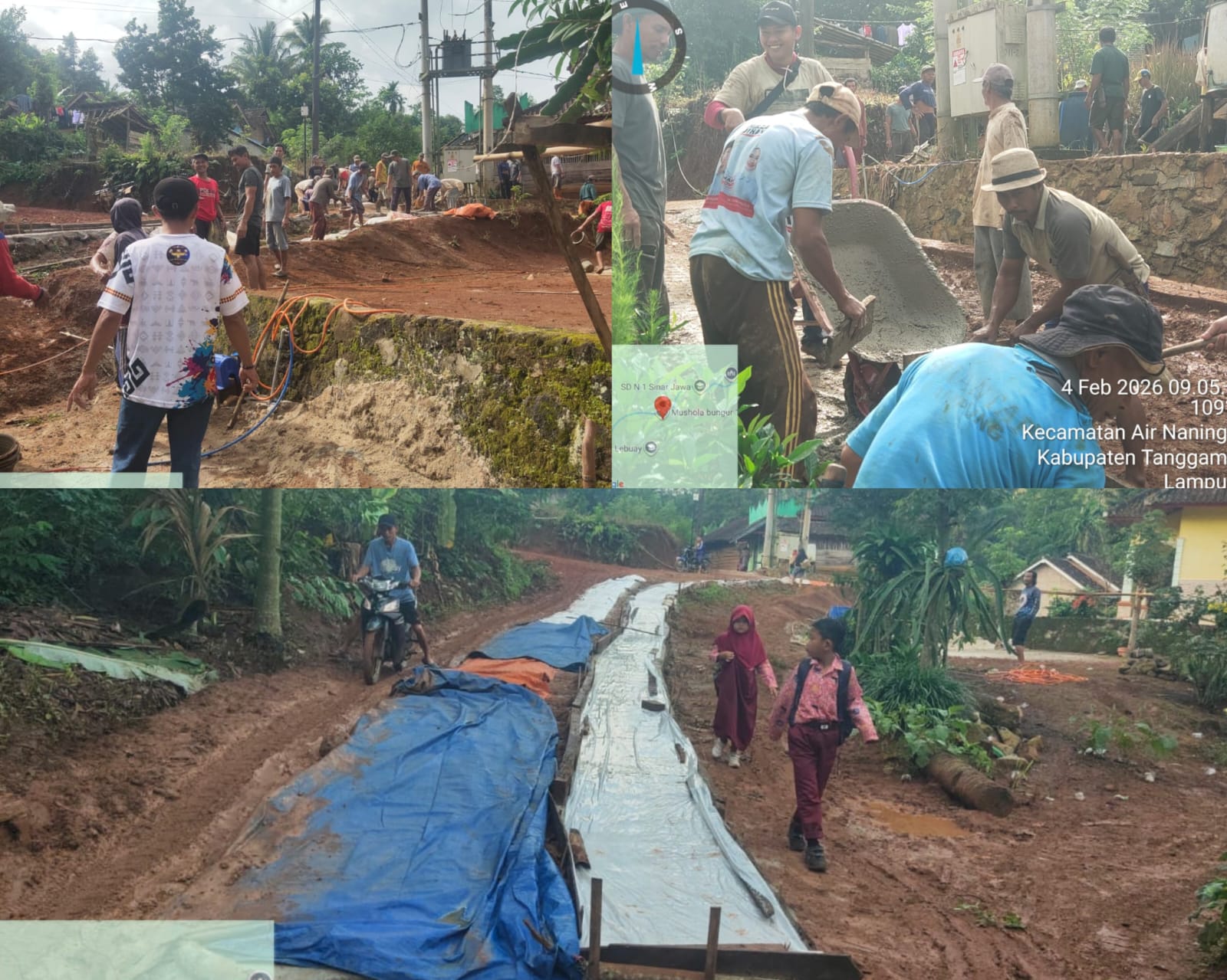 Warga Sinarjawa Tanggamus Kembali Cor Jalan, Ini Pesan Kepala Pekon