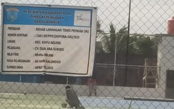 Pemborosan Anggaran, Proyek Rehabilitasi Lapangan Tenis OKI Hampir Setengah Miliar Dinilai Minim Manfaat