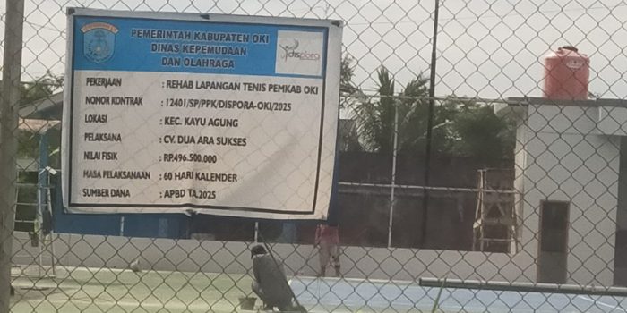 Pemborosan Anggaran, Proyek Rehabilitasi Lapangan Tenis OKI Hampir Setengah Miliar Dinilai Minim Manfaat