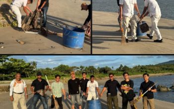 Sat Intelkam Polres Lampung Selatan Aksi Bersih Pantai Kedu, Wujud Kepedulian Polri terhadap Lingkungan