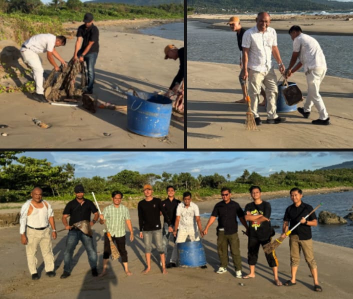 Sat Intelkam Polres Lampung Selatan Aksi Bersih Pantai Kedu, Wujud Kepedulian Polri terhadap Lingkungan