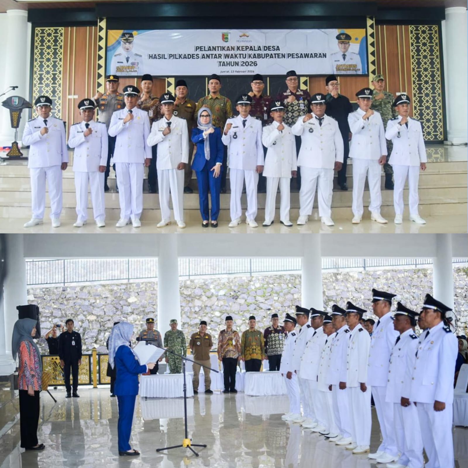 Bupati Nanda Indira Lantik Sembilan Kepala Desa Terpilih Hasil Pilkades Antar Waktu