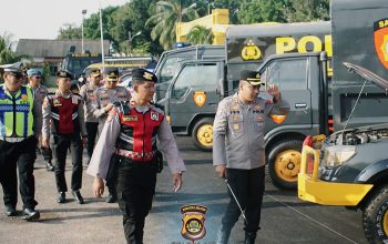 Kesiapan Kendaraan Dinas, Polres OKI Gelar Apel Operasi Ketupat 2026