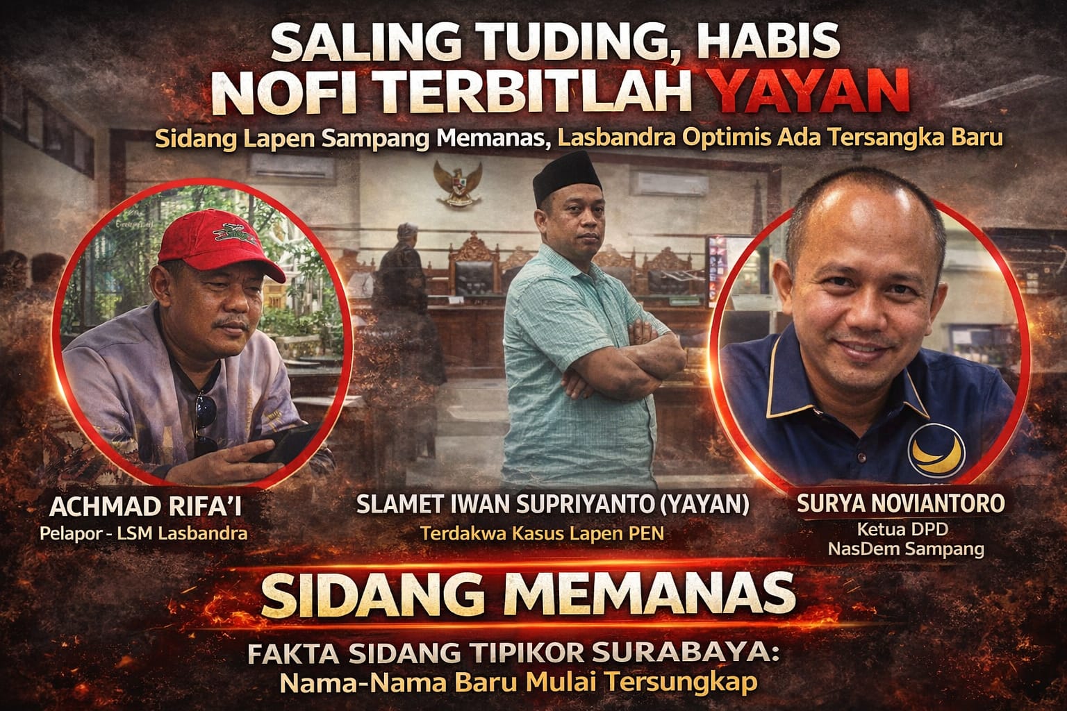Saling Tuding, Habis Nofi Terbitlah Yayan Sidang Lapen Sampang Memanas, Lasbandra Optimis Ada Tersangka Baru