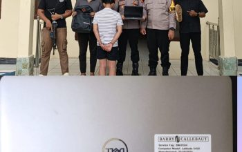 Polsek Pugung Tangkap Pelaku Pencurian Laptop di Mess Karyawan PT Barry Callebaut