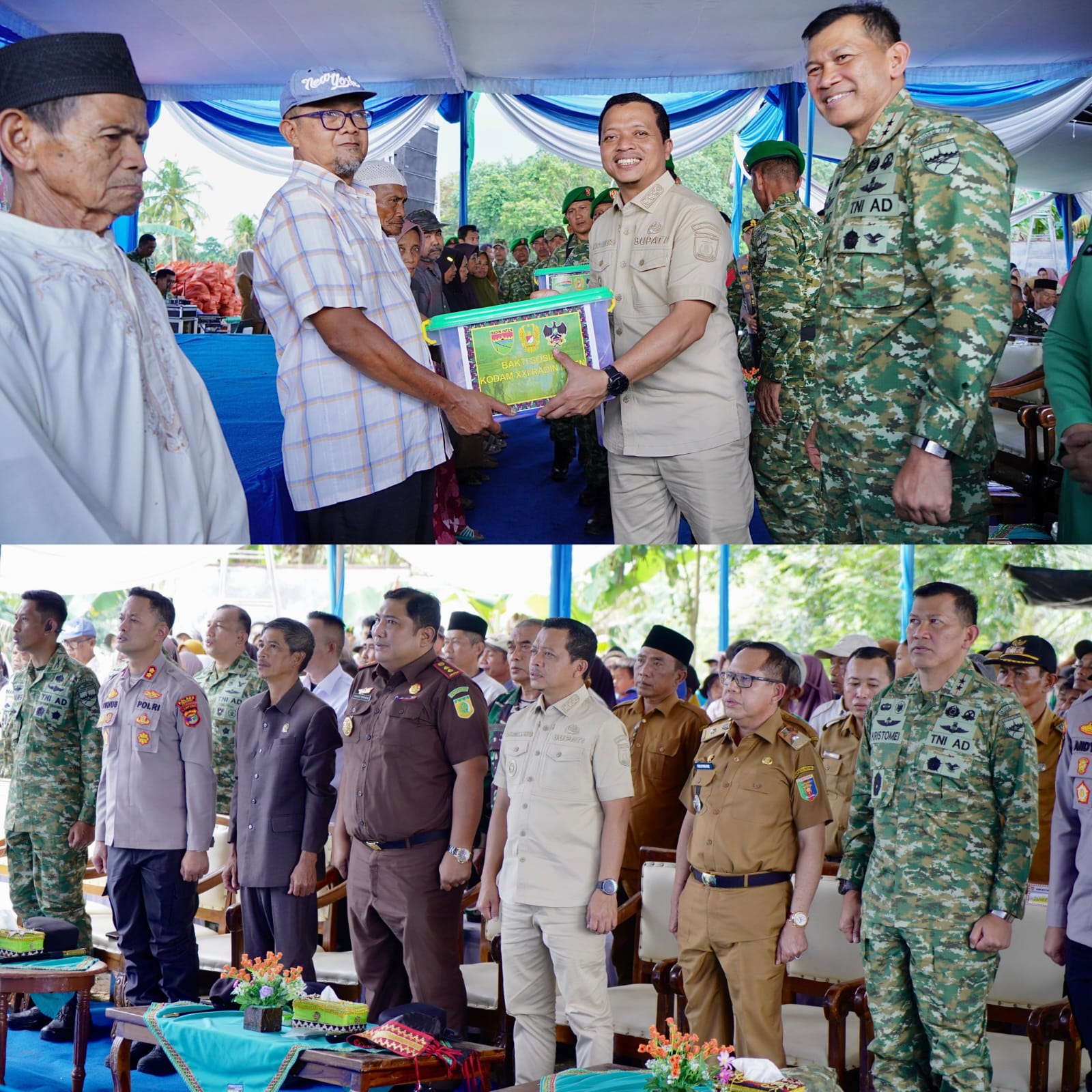 Pangdam XXI/Raden Inten Resmikan Jembatan Gantung Garuda Tahap II di Pringsewu