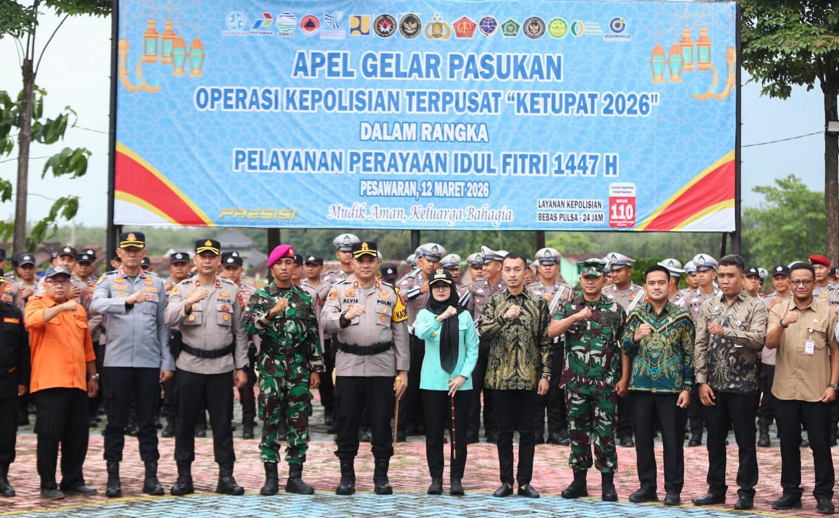 Bupati Nanda Indira Pimpin Apel Gelar Pasukan Operasi Ketupat Krakatau 2026