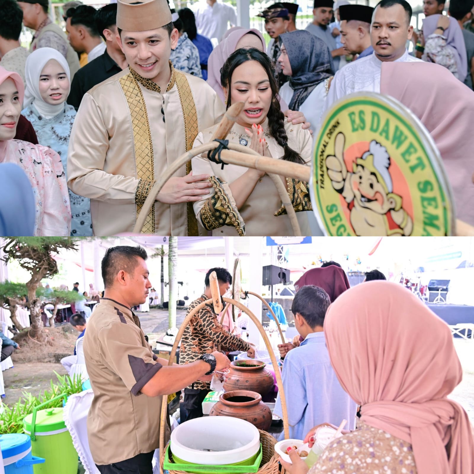 Halalbihalal di Lamban Rakyat Jadi Berkah UMKM, Dagangan Ludes Diborong dan Dibagikan Gratis