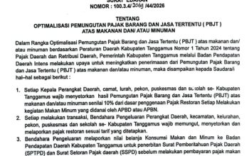 Pemkab Tanggamus Terbitkan Surat Edaran Optimalisasi Pajak Makan Minum, OPD hingga Sekolah Wajib Pungut PBJT 10 Persen