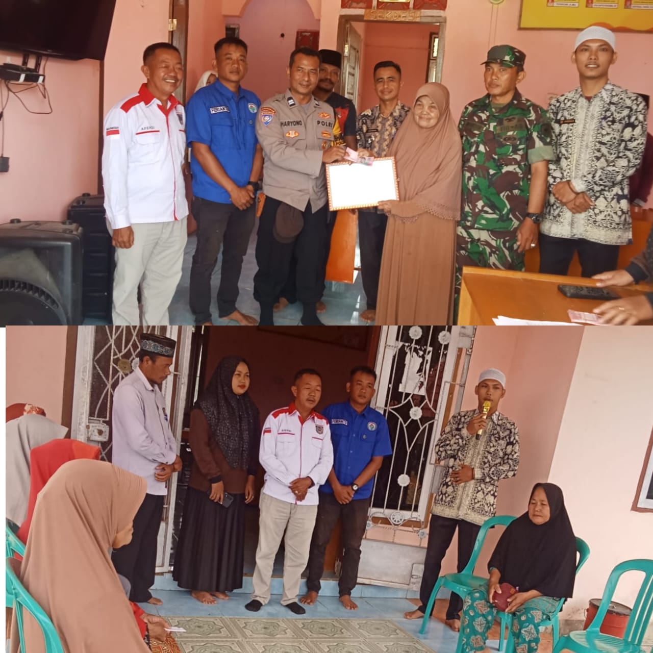 Kegiatan Pembagian  BLT Oleh PJ Fendi Selaku Kades di Hadiri Camat Kec Bangko Barat Desa Sungai Putih