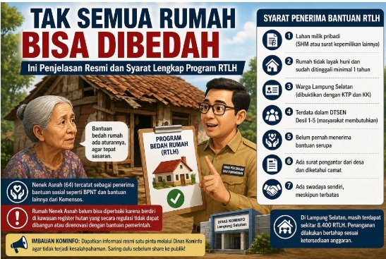 Pemkab Lampung Selatan Jelaskan di Balik Syarat Ketat Program RTLH, Tak Semua Rumah Bisa Dibedah