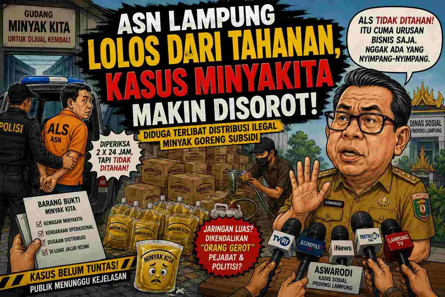 ASN Lampung Lolos dari Tahanan, Kasus Minyakita Makin Disorot