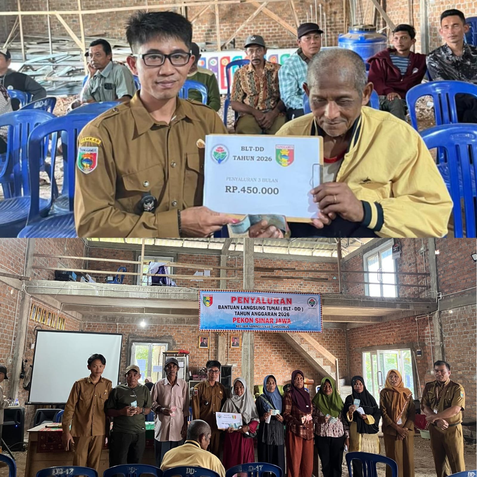 Pemkon Sinar Jawa Salurkan BLT-DD Insentif Ketua RT, Guru PAUD dan Driver Ambulans