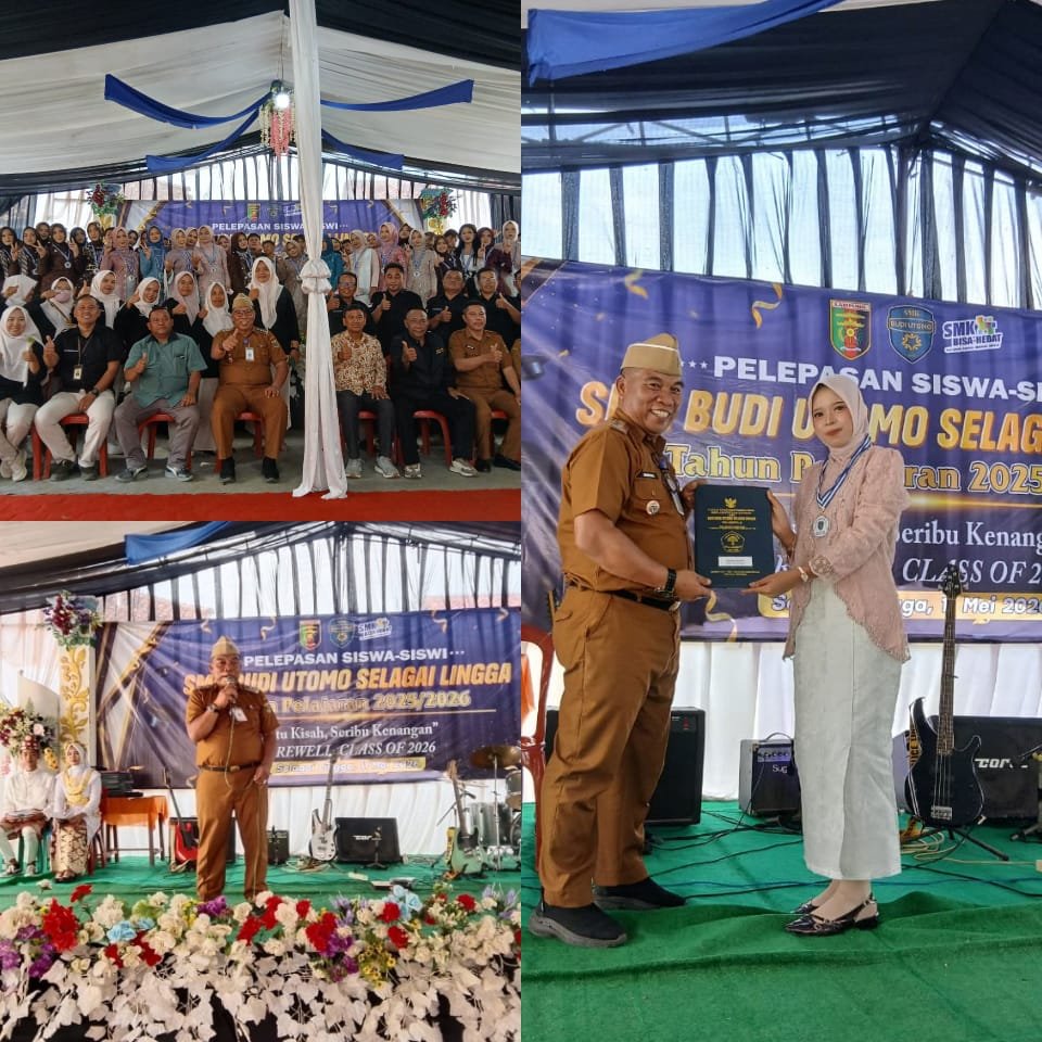 Camat Selagai Lingga Hadiri Pelepasan Siswa SMK Budi Otomo, Tekankan Pentingnya Pendidikan Akademik dan Non Akademik