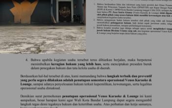 Direktur Utama PT Faza Satria Gianny Merasa “Disingkirkan”, Kuasa Hukum Desak Wali Kota Tutup Operasional Venos Karaoke & Lounge