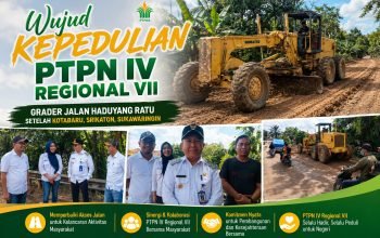 Bentuk Kepedulian PTPN IV Regional VII, Grader Jalan di Hayudang Ratu Kecamatan Padang Ratu