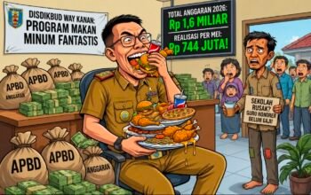 Disdikbud Way Kanan “Kenyang” Duluan, Anggaran Makan Minum Tembus Rp1,6 Miliar!