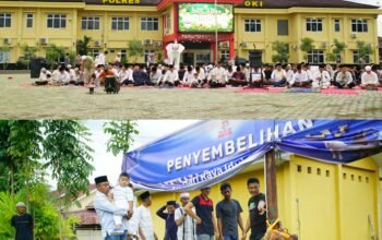 Semarak Idul adha 1447 H, Polres OKI Gelar Sholat Ied Bersama dan Sembelih 15 Sapi serta 17 Kambing Kurban