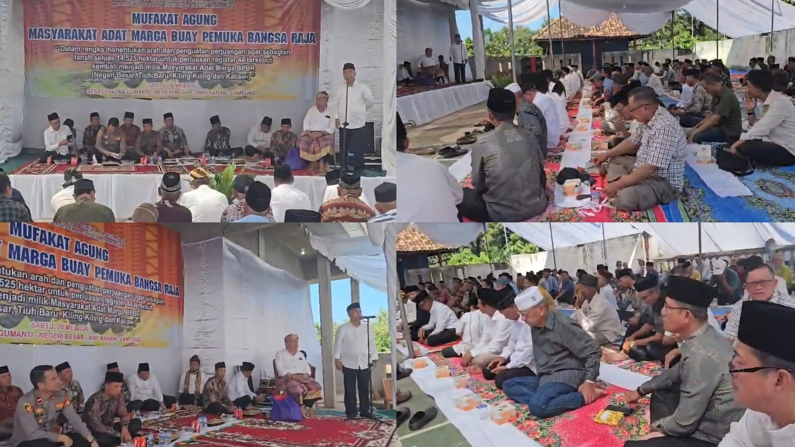 Marga Buay Pemuka Bangsa Raja Negeri Besar Way Kanan Persoalkan Perluasan Register 44 Sungai Muara Dua Dalam Mufakat Agung