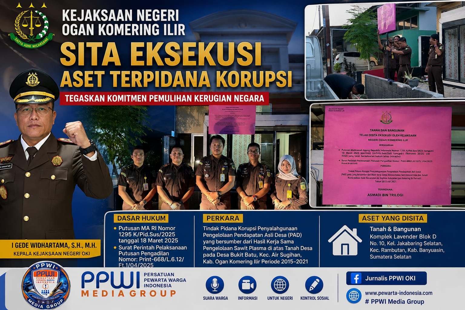 Kejari OKI Laksanakan Sita Eksekusi Aset Terpidana Korupsi, Tegaskan Komitmen Pemulihan Kerugian Negara