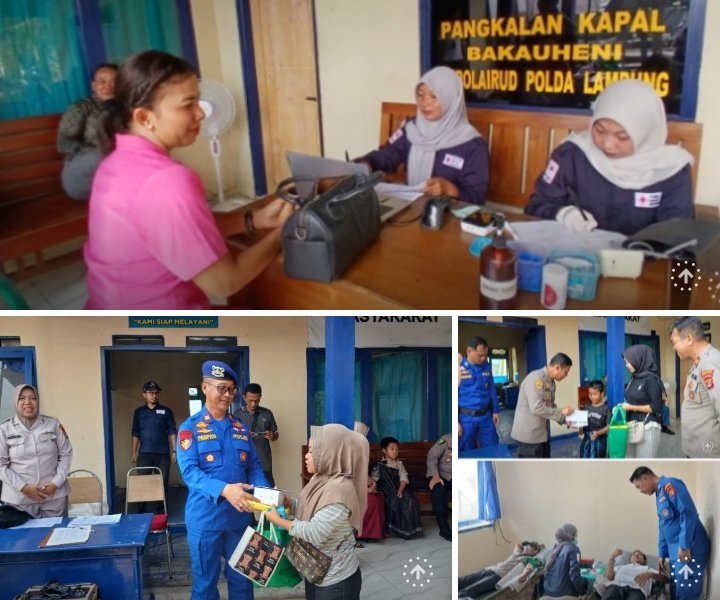 Hari Bhayangkara ke-80, Sat Polair Polres Lampung Selatan Gelar Khitan Massal dan Donor Darah di Pesisir