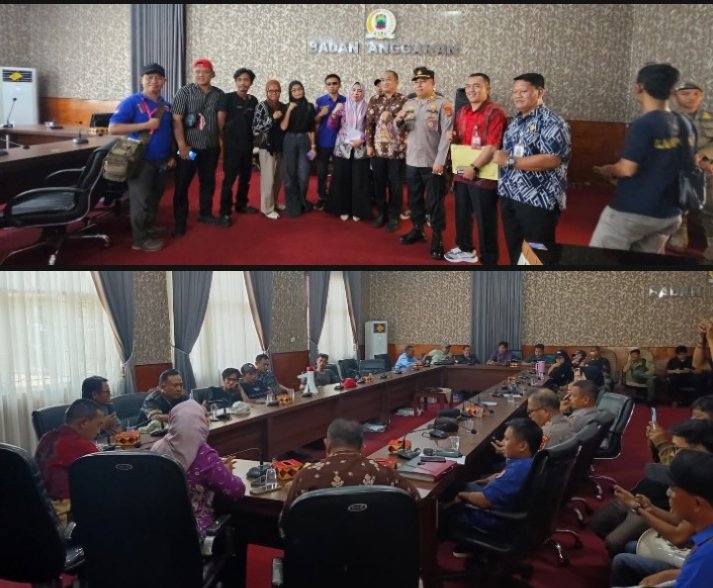 Sekretariat DPRD Lamsel Terima Aspirasi Massa Aksi Pendemo diruang Banggar