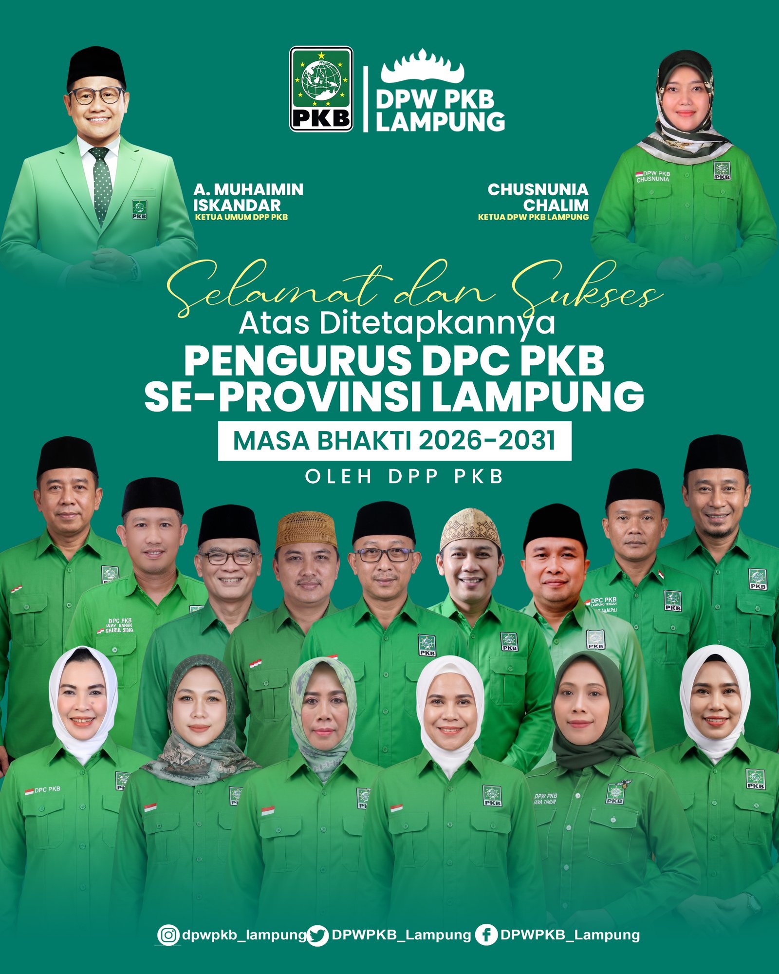DPP PKB Tetapkan Ketua DPC se-Lampung, Konsolidasi Mesin Partai Menuju 2031 Dimulai