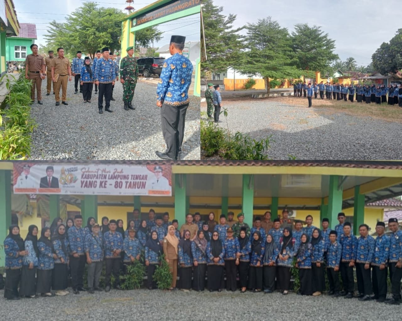 Camat Padang Ratu Pimpin Upacara Hari Jadi ke-80 Kabupaten