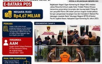 Kejari OKI Serahkan Tersangka dan Barang Bukti Kasus Korupsi E-Batara Pos, Negara Rugi Rp4,67 Miliar
