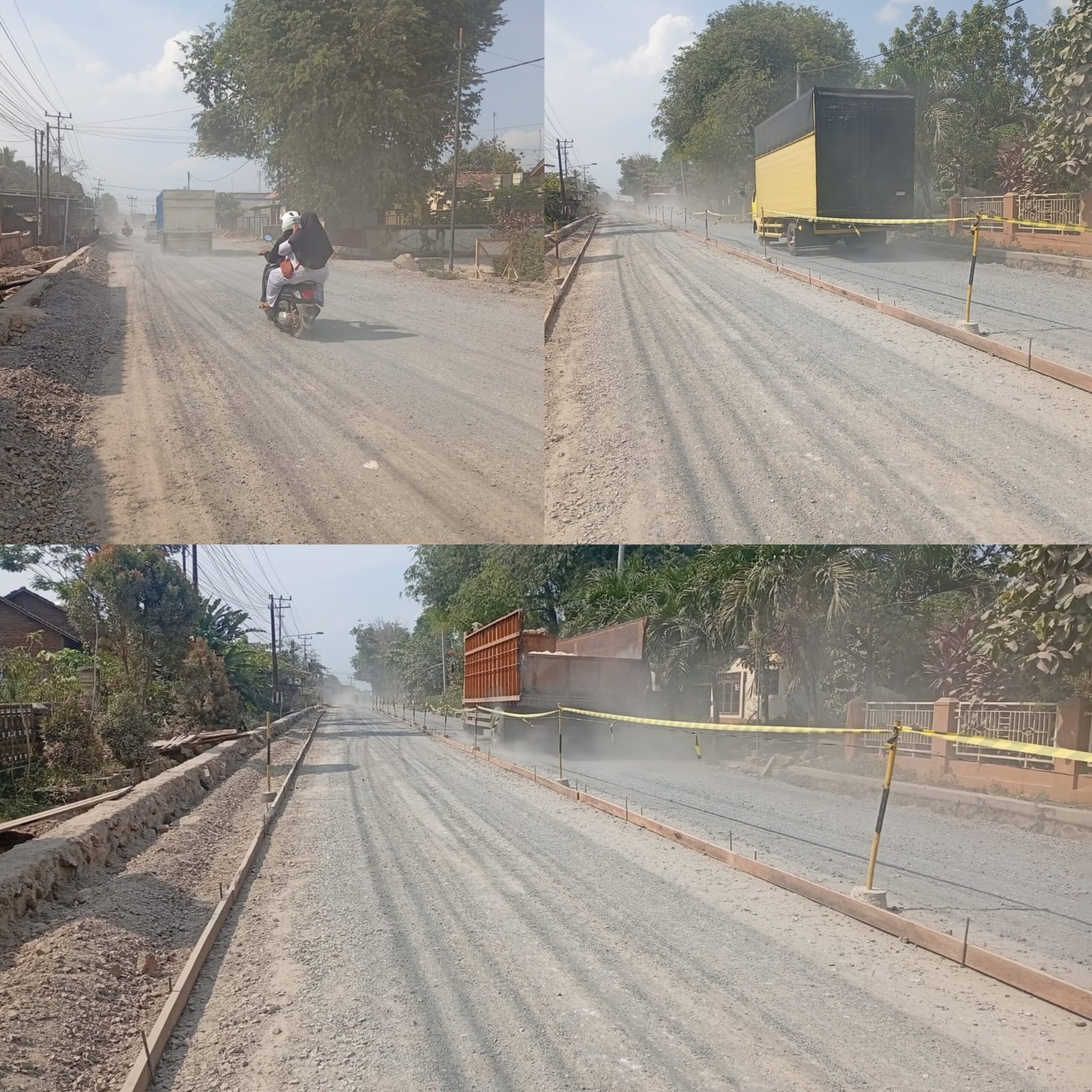 Jalan Provinsi di Preservasi Ruas Kecamatan Kalirejo- Bangunrejo Dikeluhkan: Debu Bikin Sesak, Warga Minta Pengawas PUPR Bertindak
