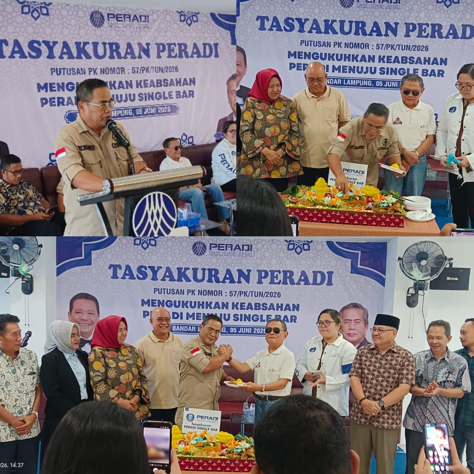 Tokcer di MA, PERADI Lampung Gelar Tasyakuran Menuju Wadah Tunggal ‘Single Bar’