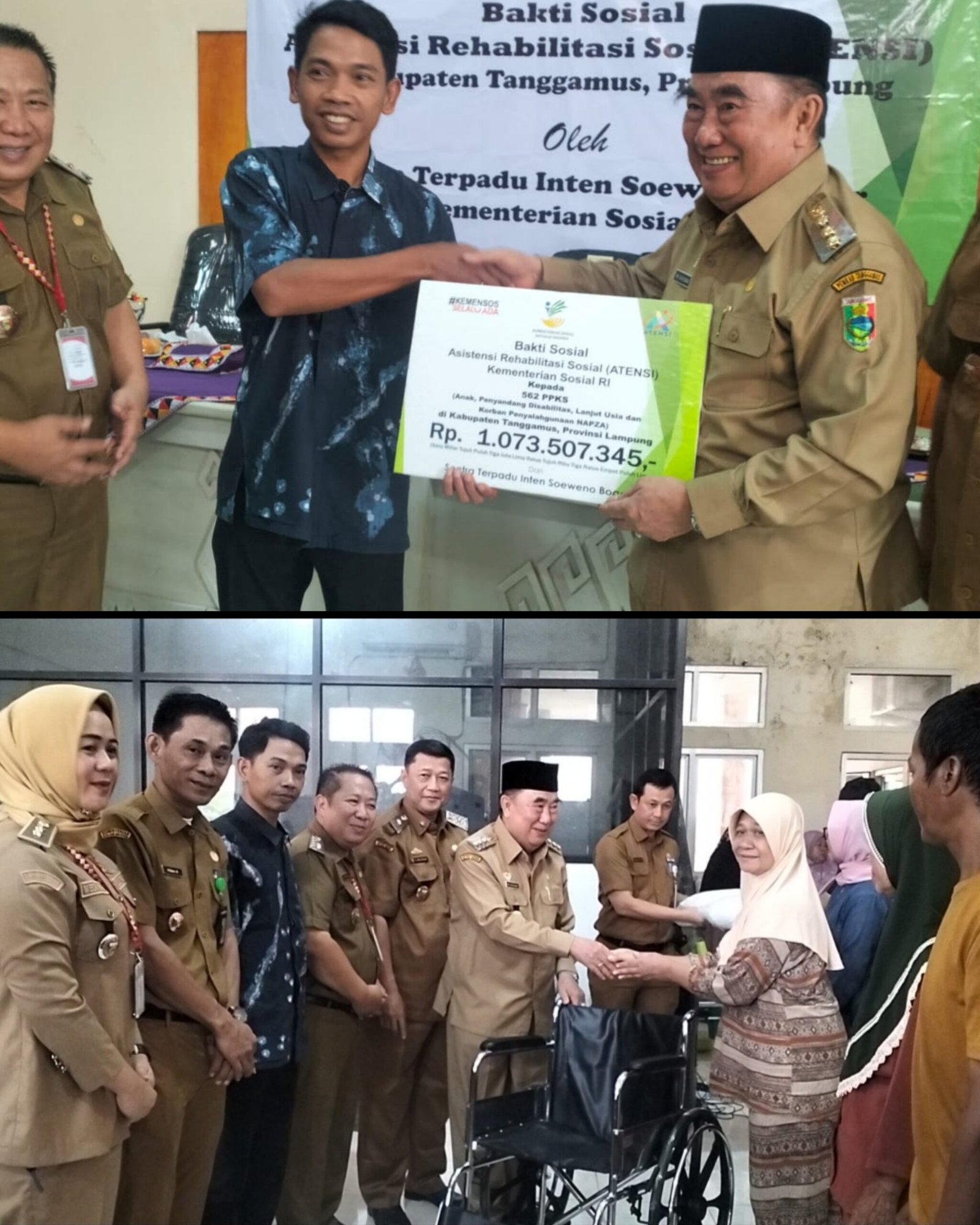 Bupati Tanggamus Launching Bantuan ATENSI Kemensos Senilai Rp1,07 Miliar untuk 562 Warga