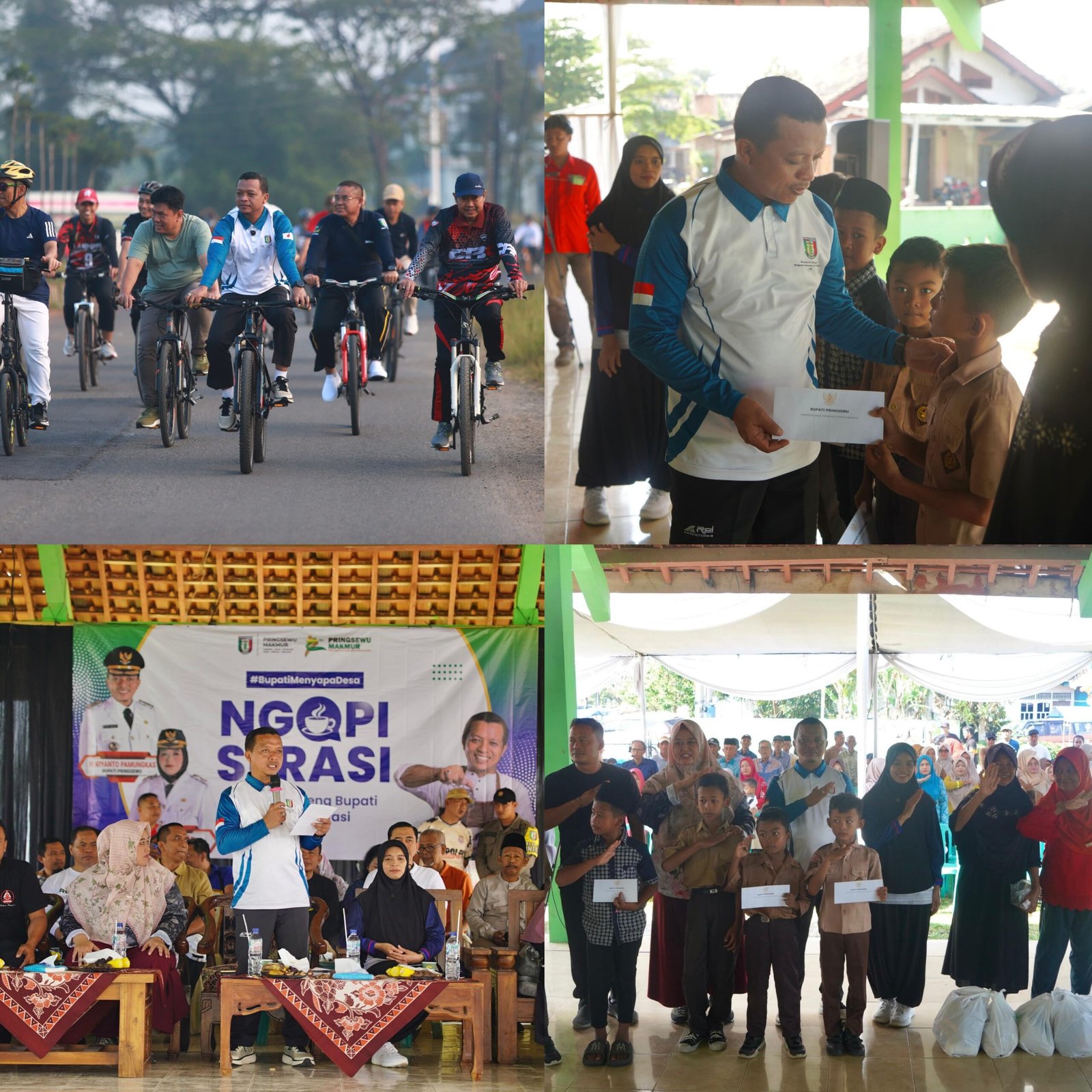 Bupati Pringsewu Serap Aspirasi Warga Lewat Ngopi Serasi, Tinjau UMKM dan Gowes Bersama di Gadingrejo