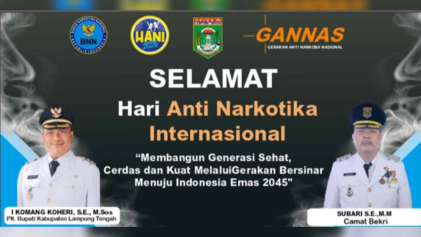 Peringati HANI, Camat Bekri Ajak Masyarakat Perangi Narkoba demi Masa Depan