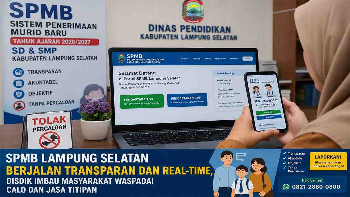 SPMB Lampung Selatan Berjalan Transparan Disdik Ingatkan Waspada Praktik Calo