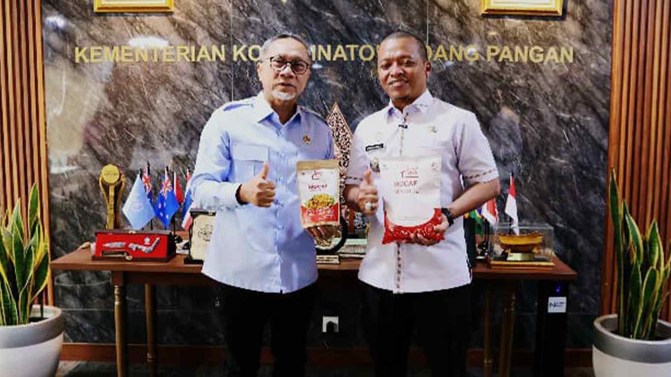 Bupati Pringsewu Paparkan Hilirisasi Tepung Mocaf ke Menko Pangan Zulkifli Hasan