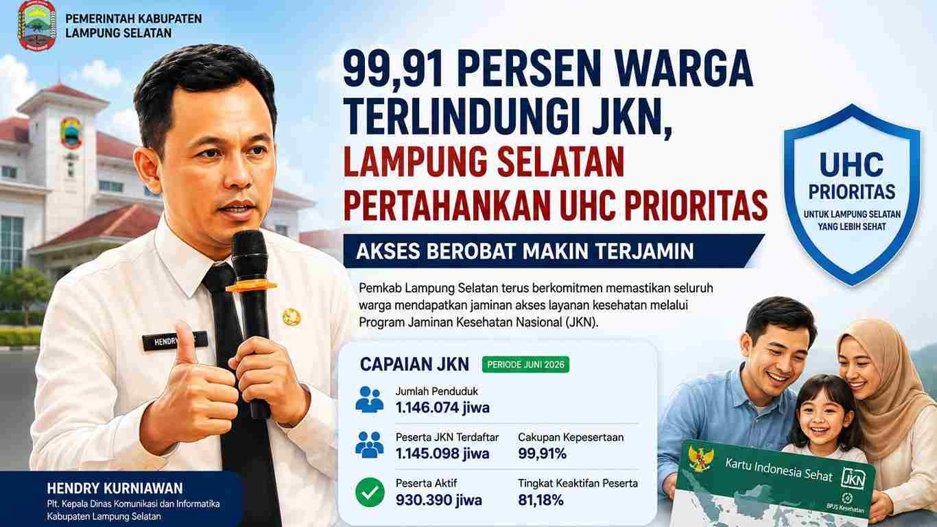 Cakupan JKN Lampung Selatan Capai 99,91 Persen, Status UHC Prioritas Tetap Terjaga