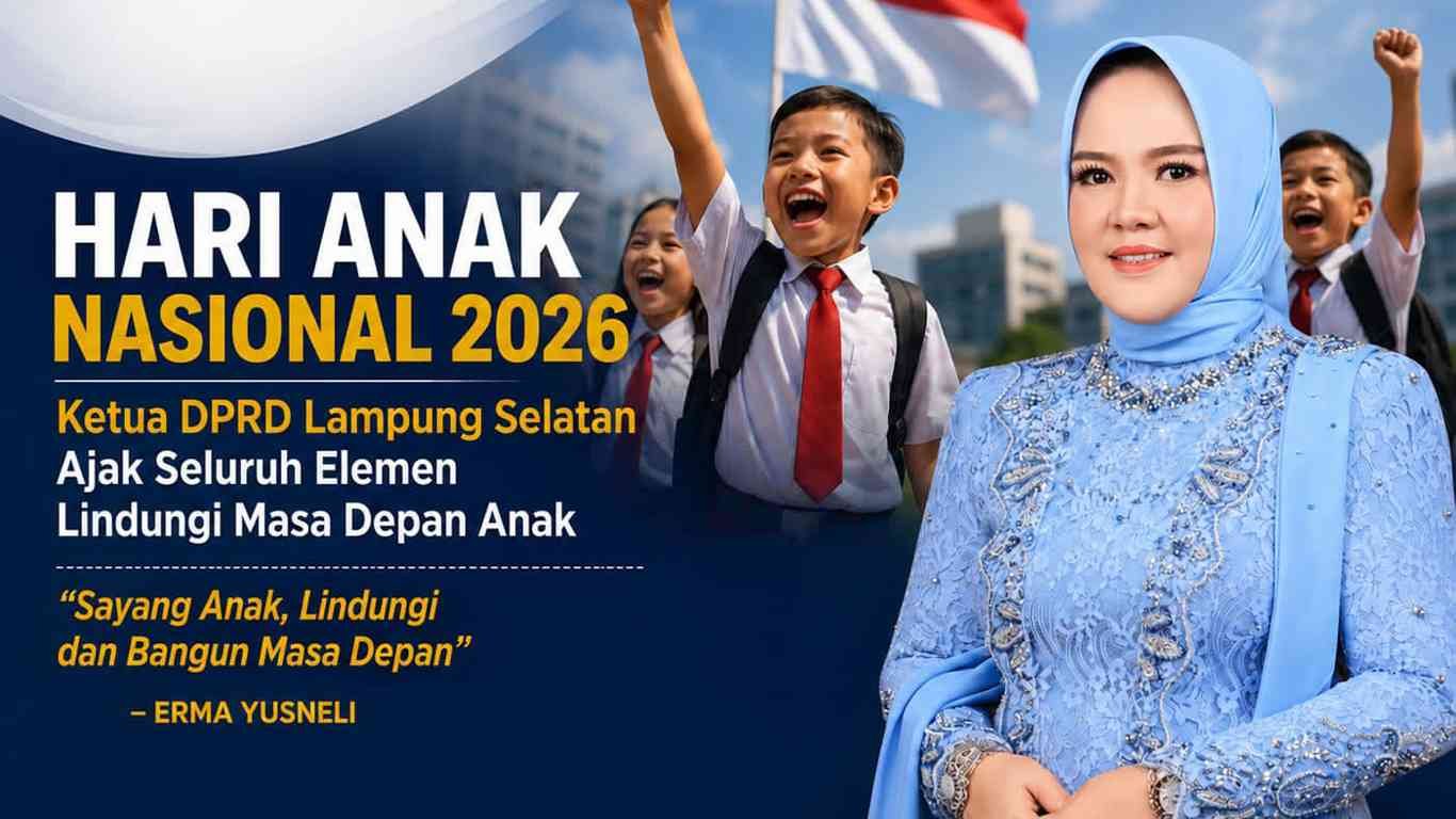 Hari Anak Nasional 2026, Ketua DPRD Lampung Selatan Ajak Wujudkan Lingkungan Aman dan Ramah Anak