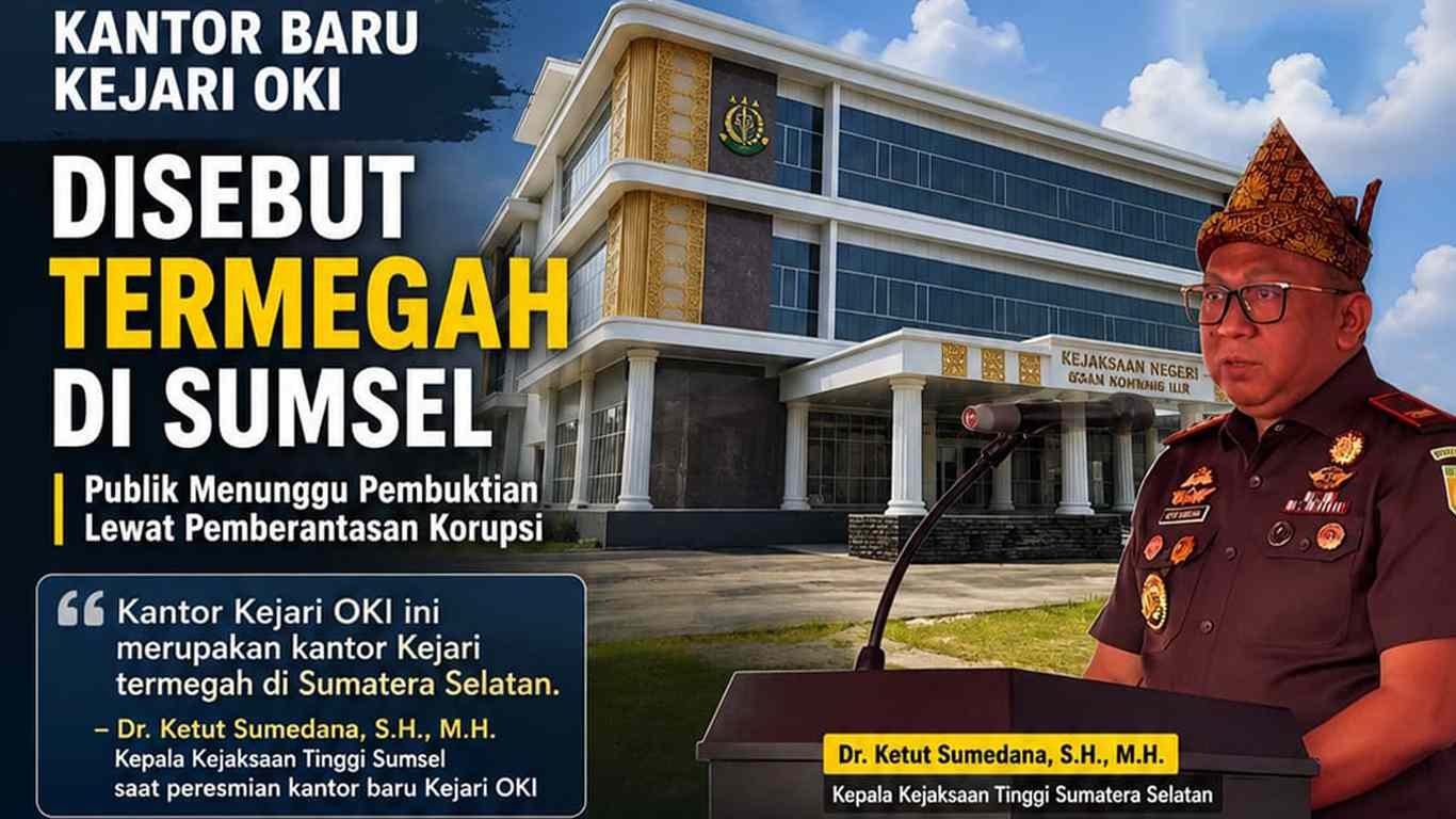 Kantor Baru Kejari OKI Megah, Publik Menanti Ketegasan Pemberantasan Korupsi