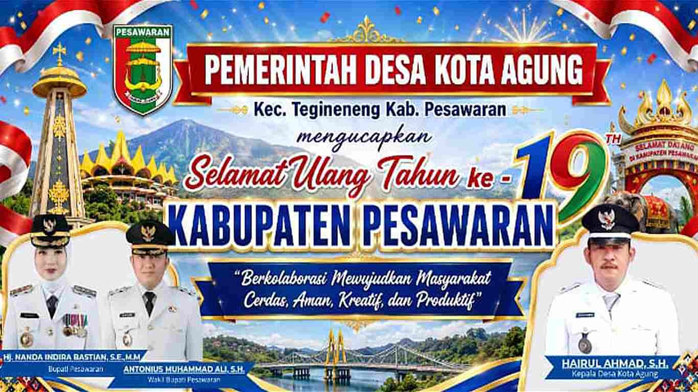 Ketua APDESI Tegineneng Ucapkan Selamat Hari Jadi ke-19 Kabupaten Pesawaran