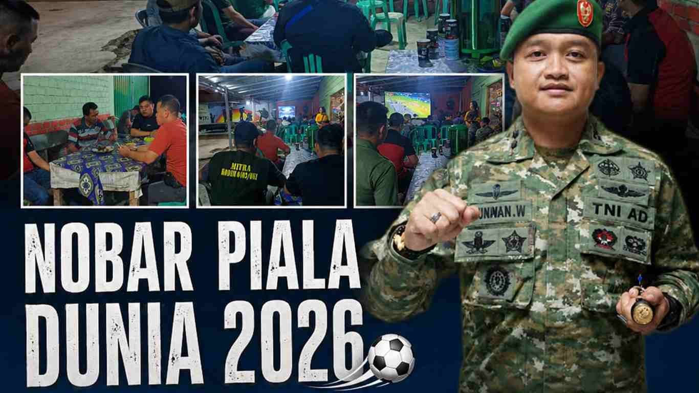 Nobar Piala Dunia 2026 Kodim 0402/OKI-OI Pererat Kemanunggalan TNI dan Rakyat